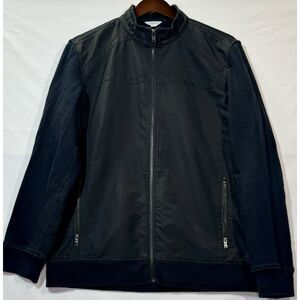 Calvin Klein Body Slim Fit Full Zip Up Light Jacket Men's Sz‎ Large Black NICE